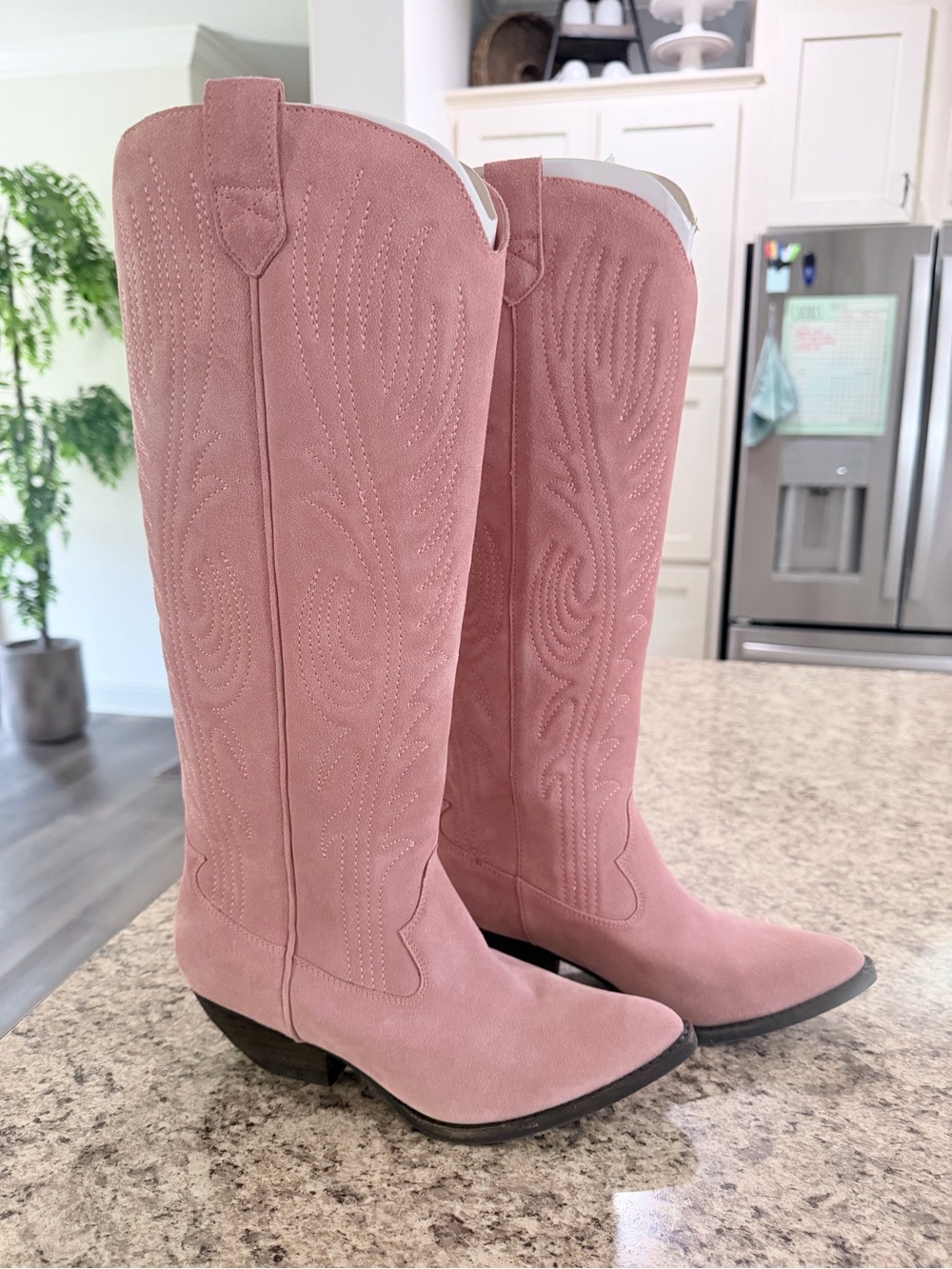 Jeffrey Campbell Pink Suede Western cowgirl Boots